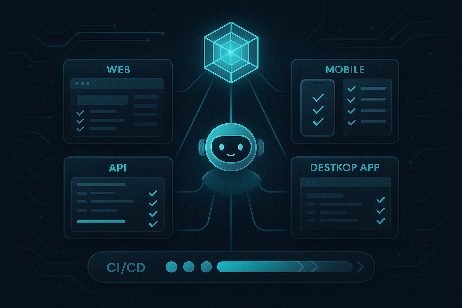 Visualization of AI Test Bot workflow